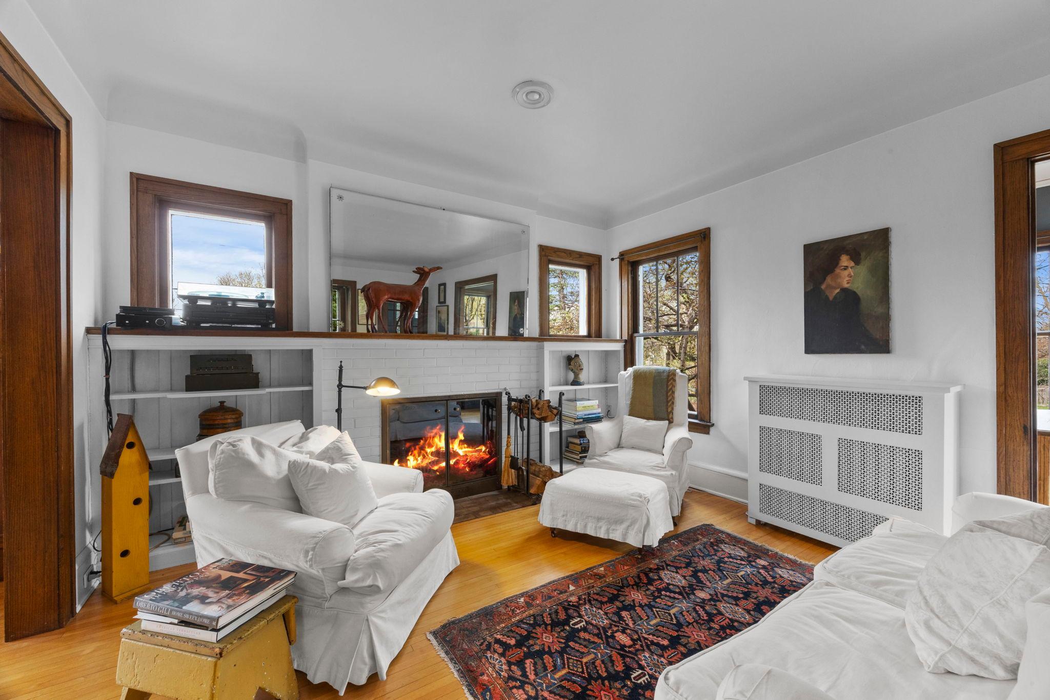 Living room fireplace