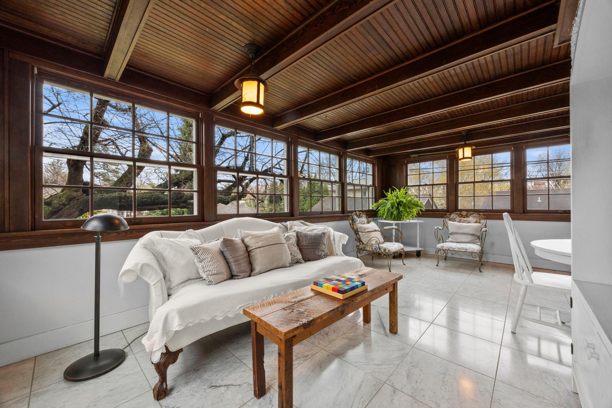 Sunroom..so many beautiful windows