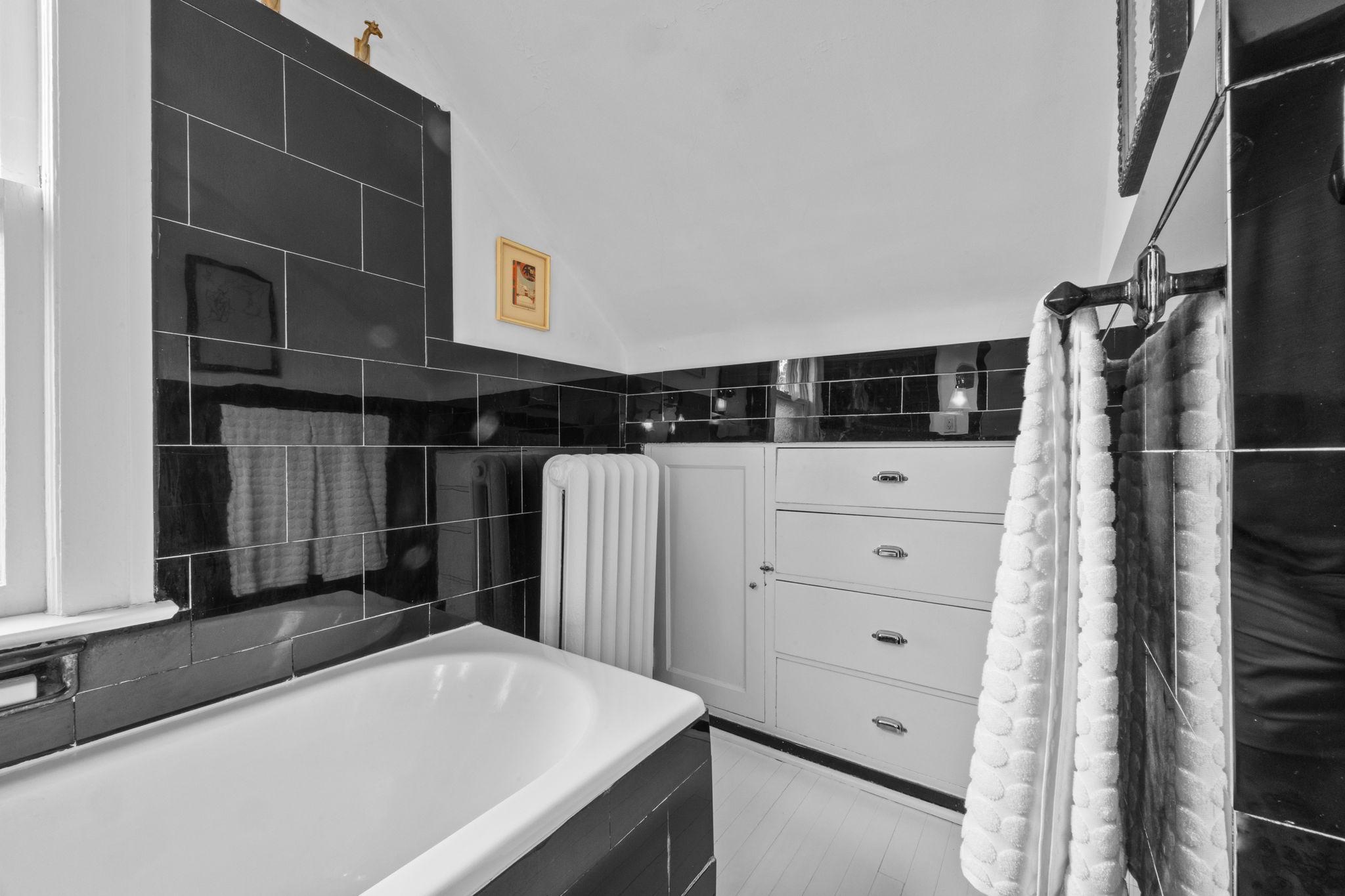 Upper bathroom-original built ins