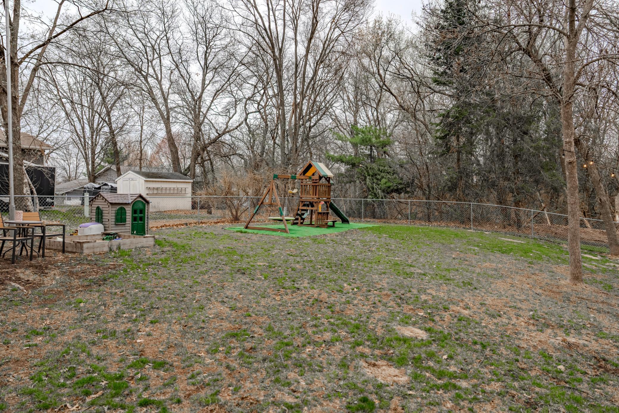 Fenced backyard