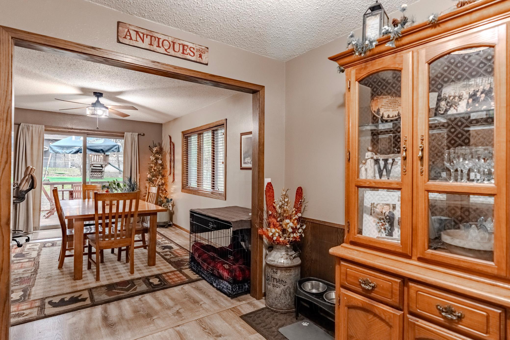 Dining room leading to deck