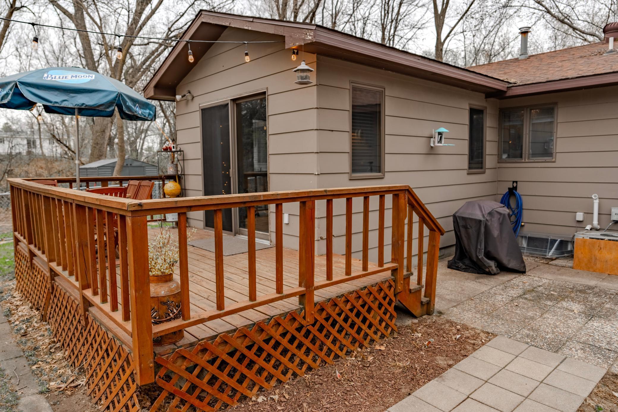 Deck out back for grilling