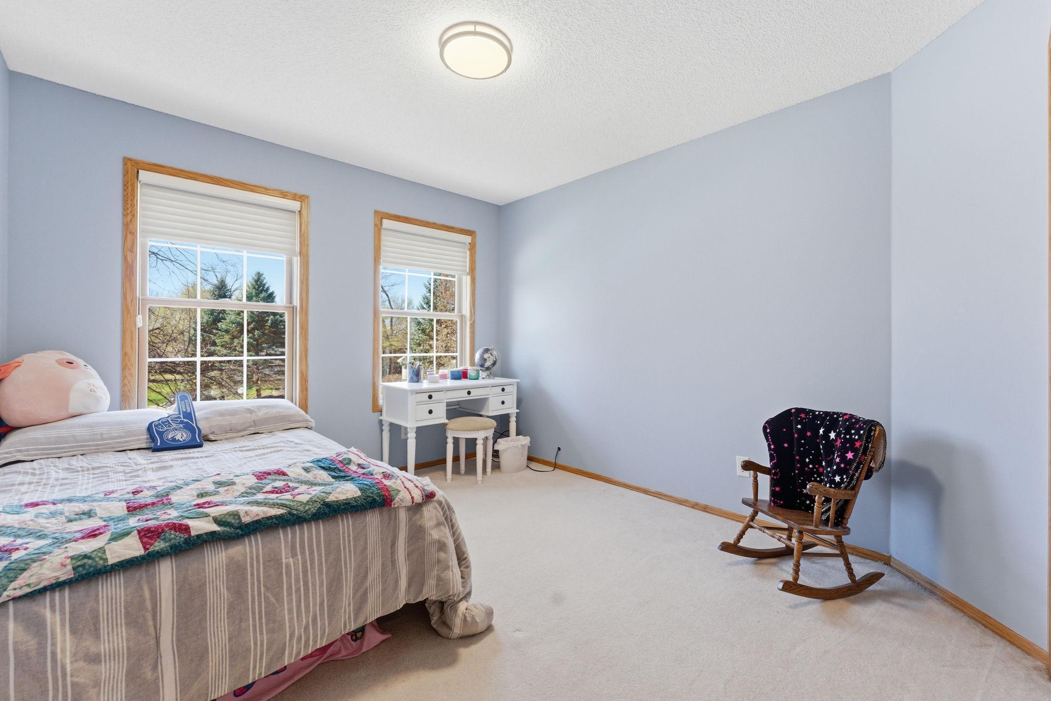 Bedroom 2 with double south facing windows