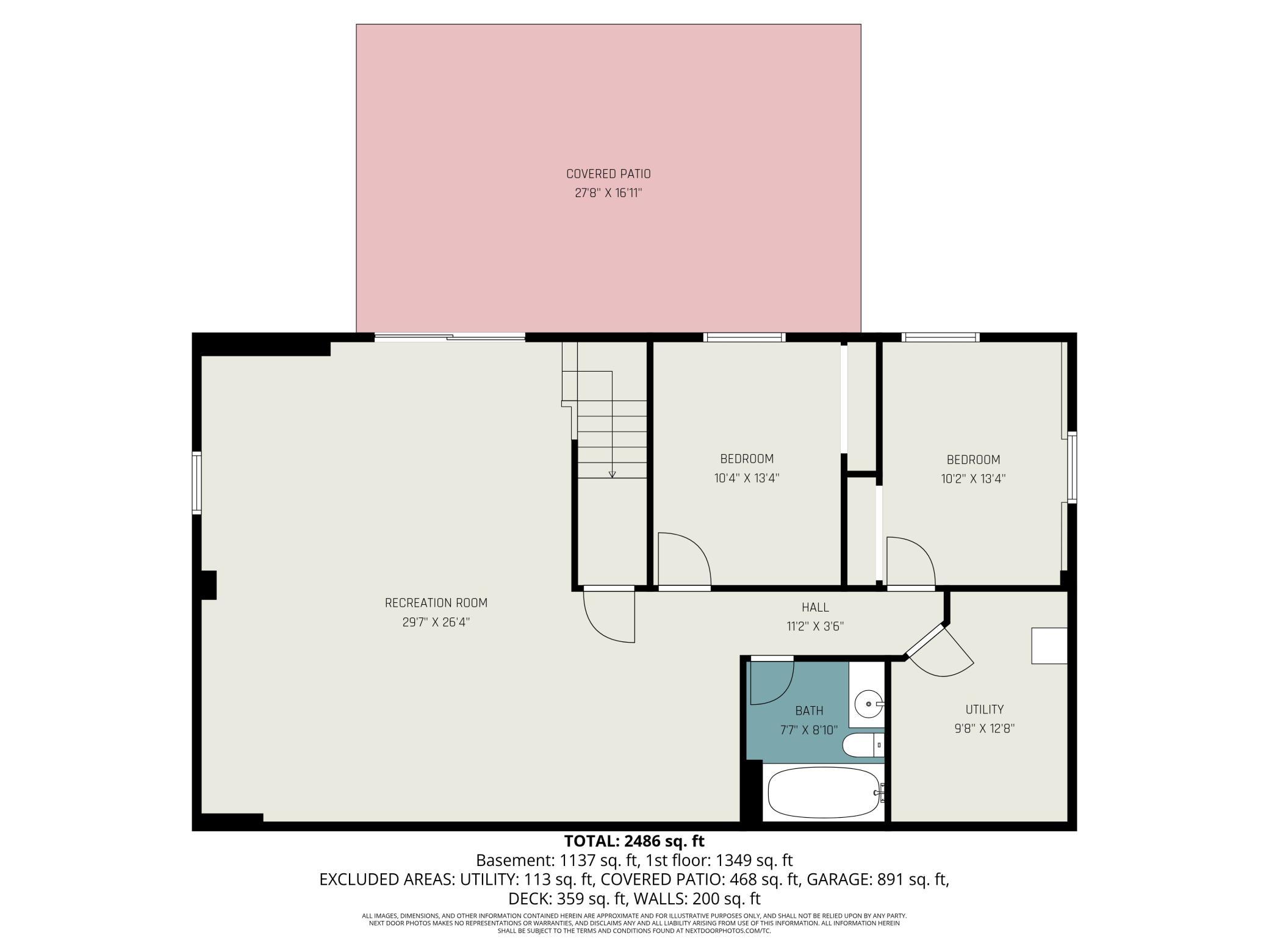 Lower Level Layout with Sq Ftg.