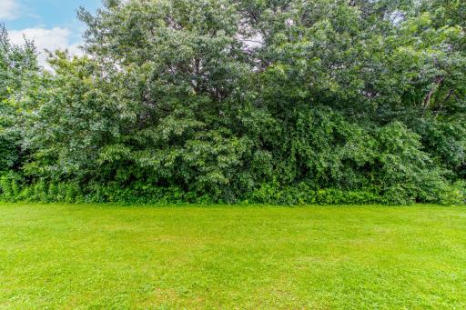 A lush backdrop of mature trees creates a peaceful and private setting to enjoy the outdoors year-round.