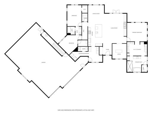 Main Level Floorplan with Garage