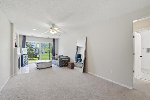 The lower level has walkout to backyard patio and cozy gas fireplace!