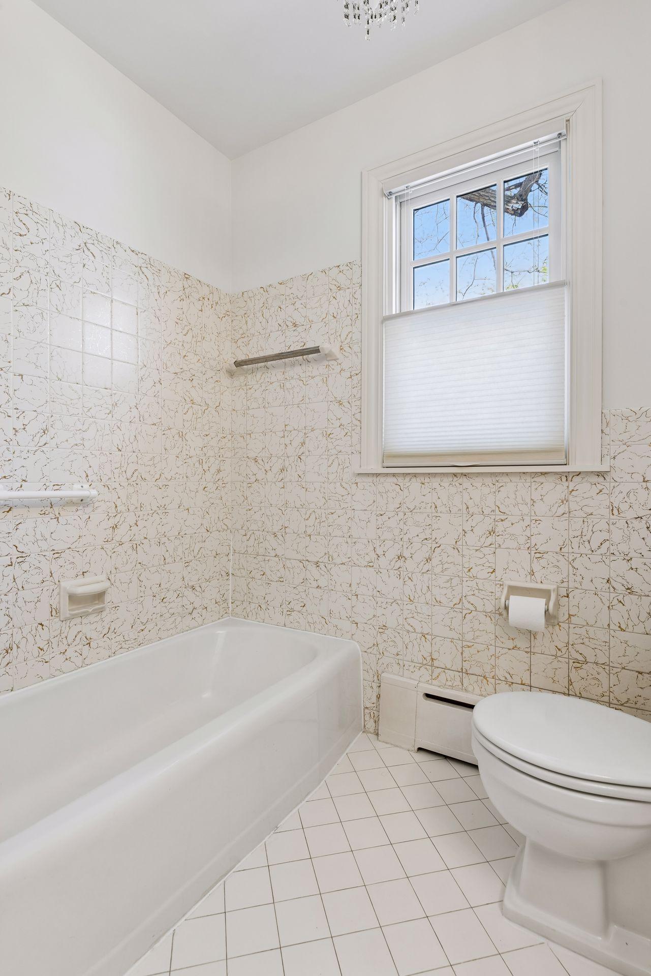 Main floor bath - Shower and stool area.