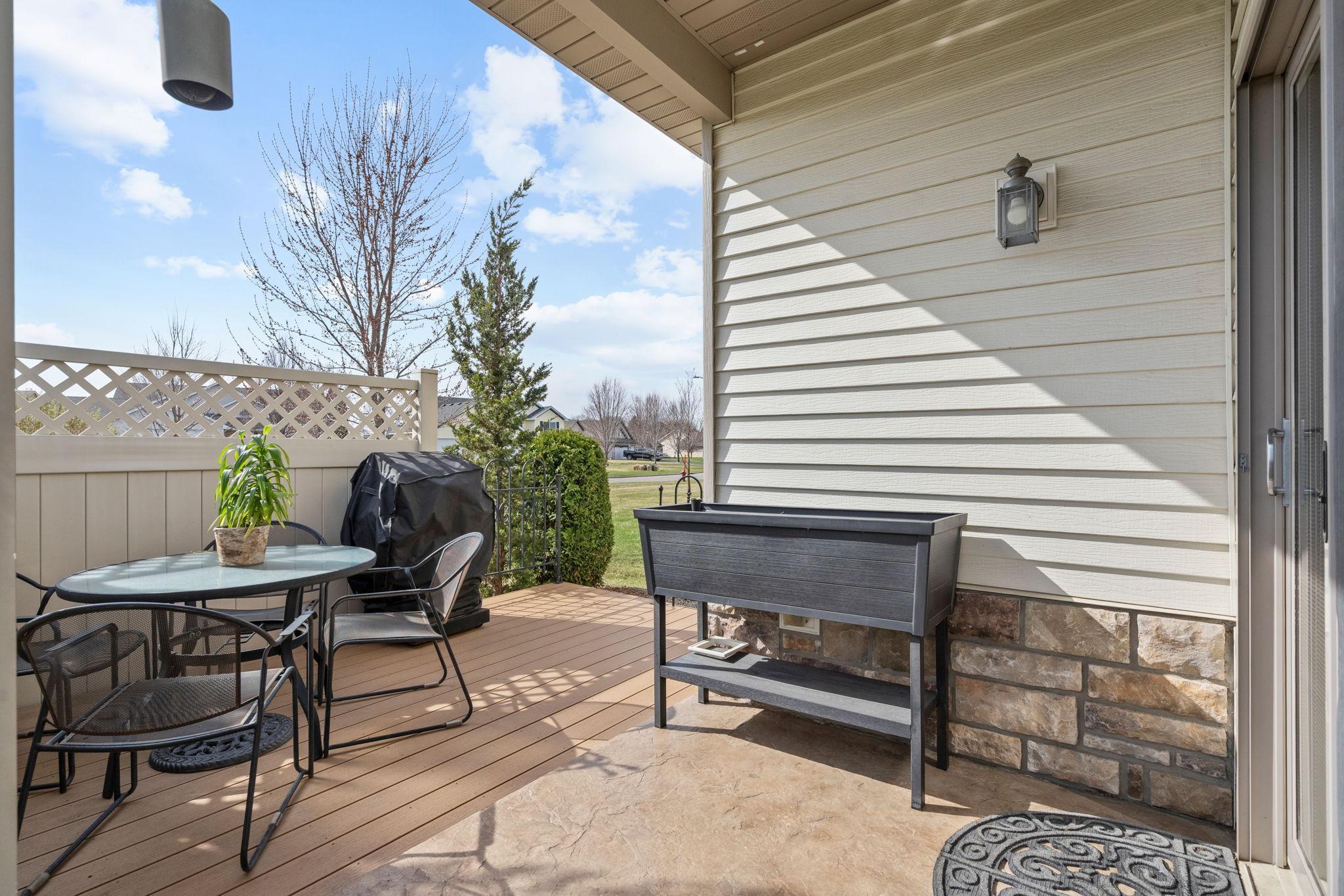 Low-Maintenance deck & partial privacy Fencing added