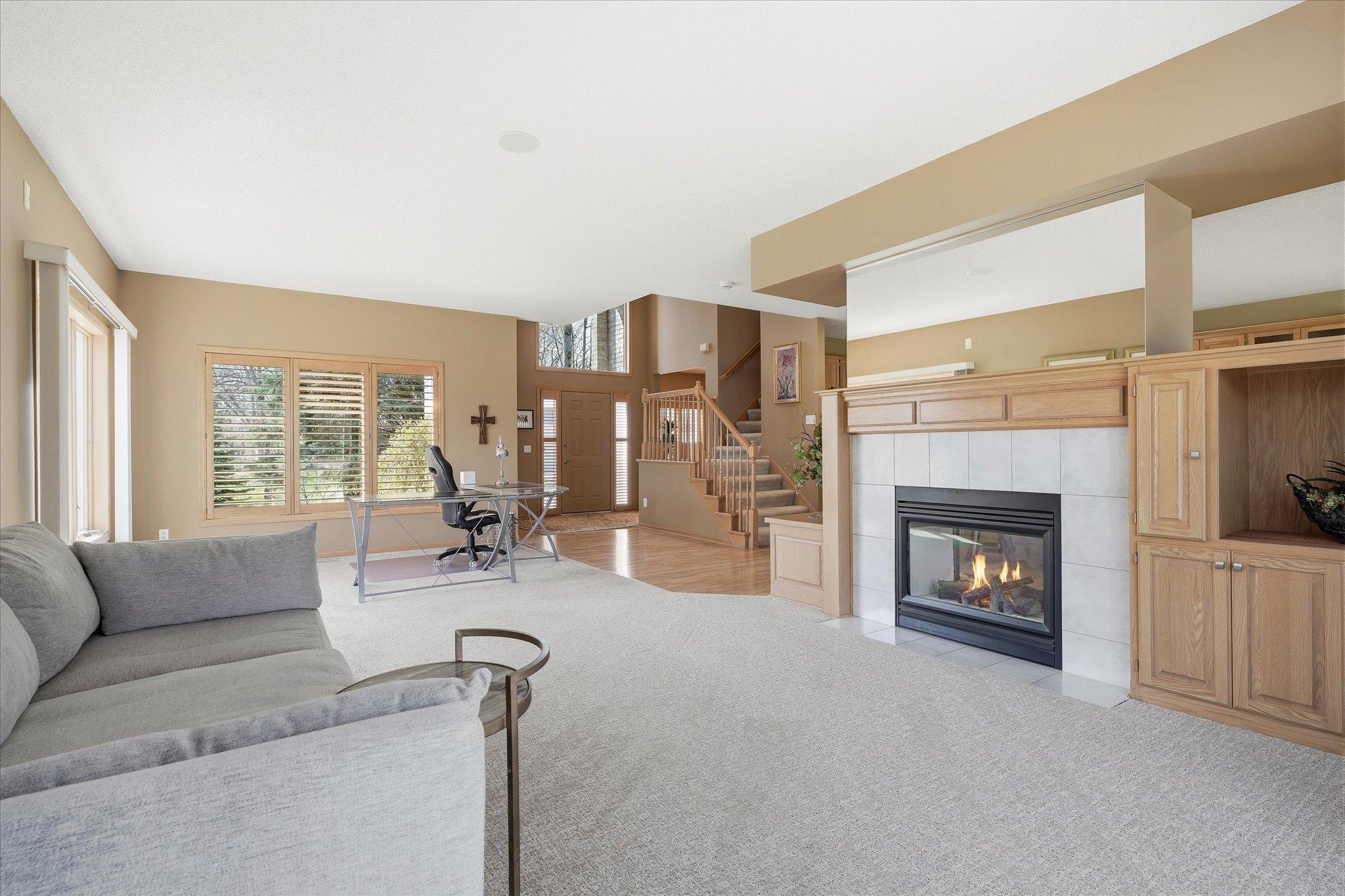 Spacious open Family Room is great entertaining space for family and friends