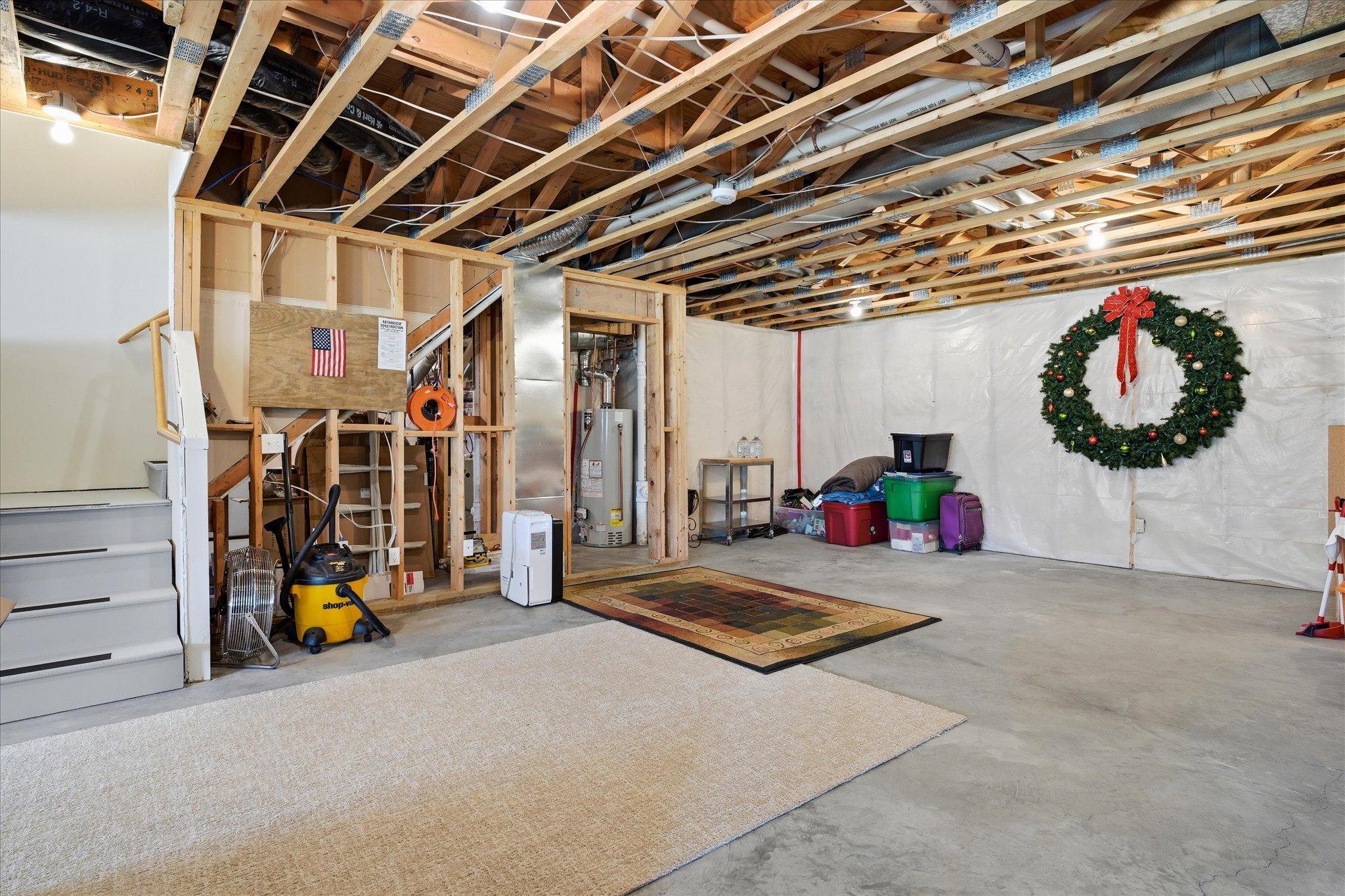 Lots of unfinished space to add future Amusement and Game Rooms. Rough-in's for a 4th future bathroom as well.