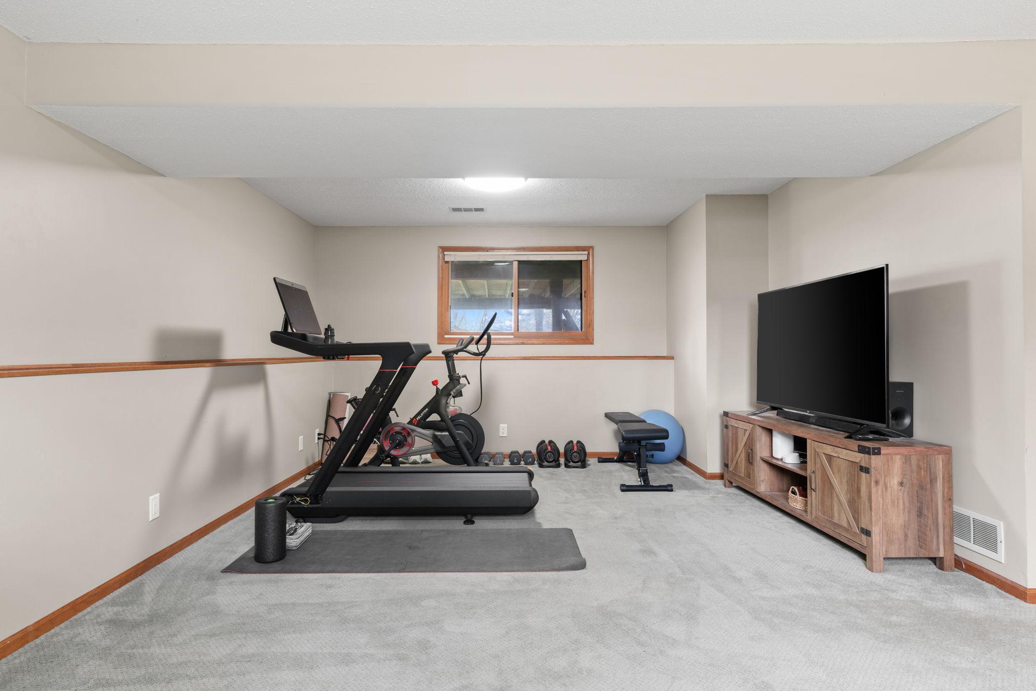 Lower Level Rec Room with flexible living space