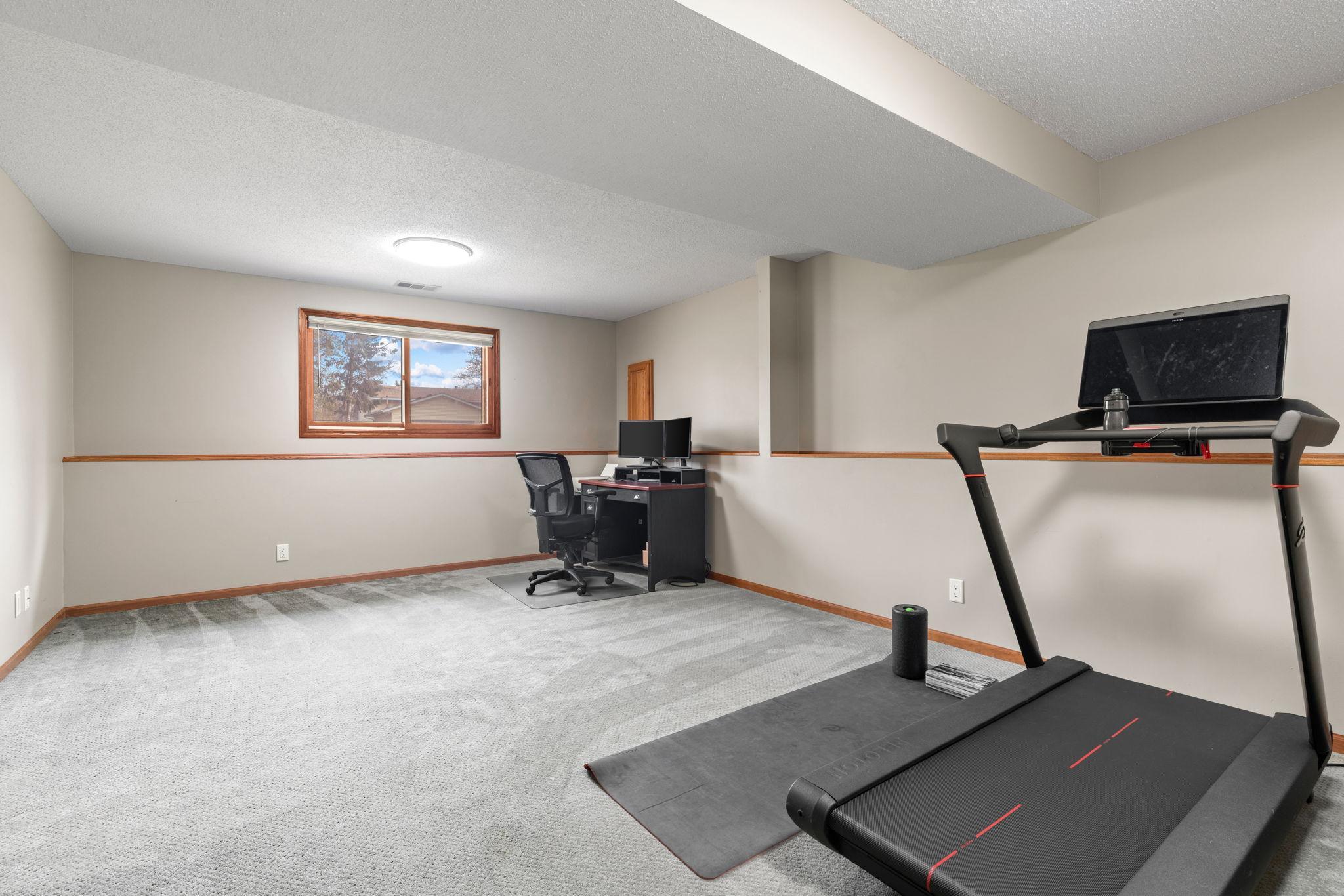 Lower Level Living Area ideal for work or play
