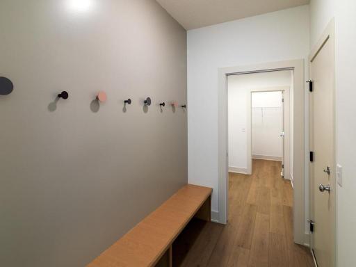 Mud Room with White Oak wood bench