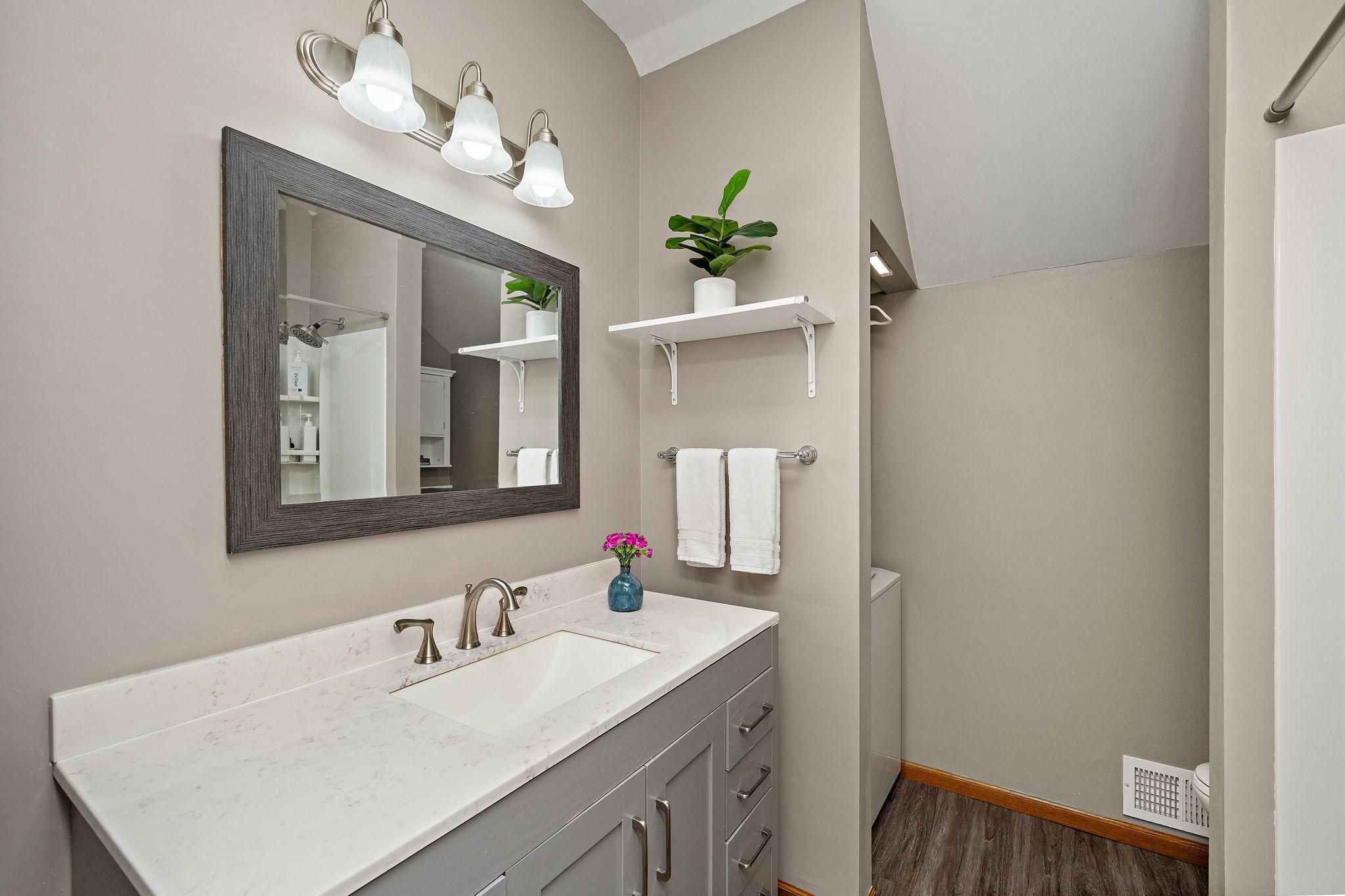 Well-Appointed Full Bath has thoughtful updates.