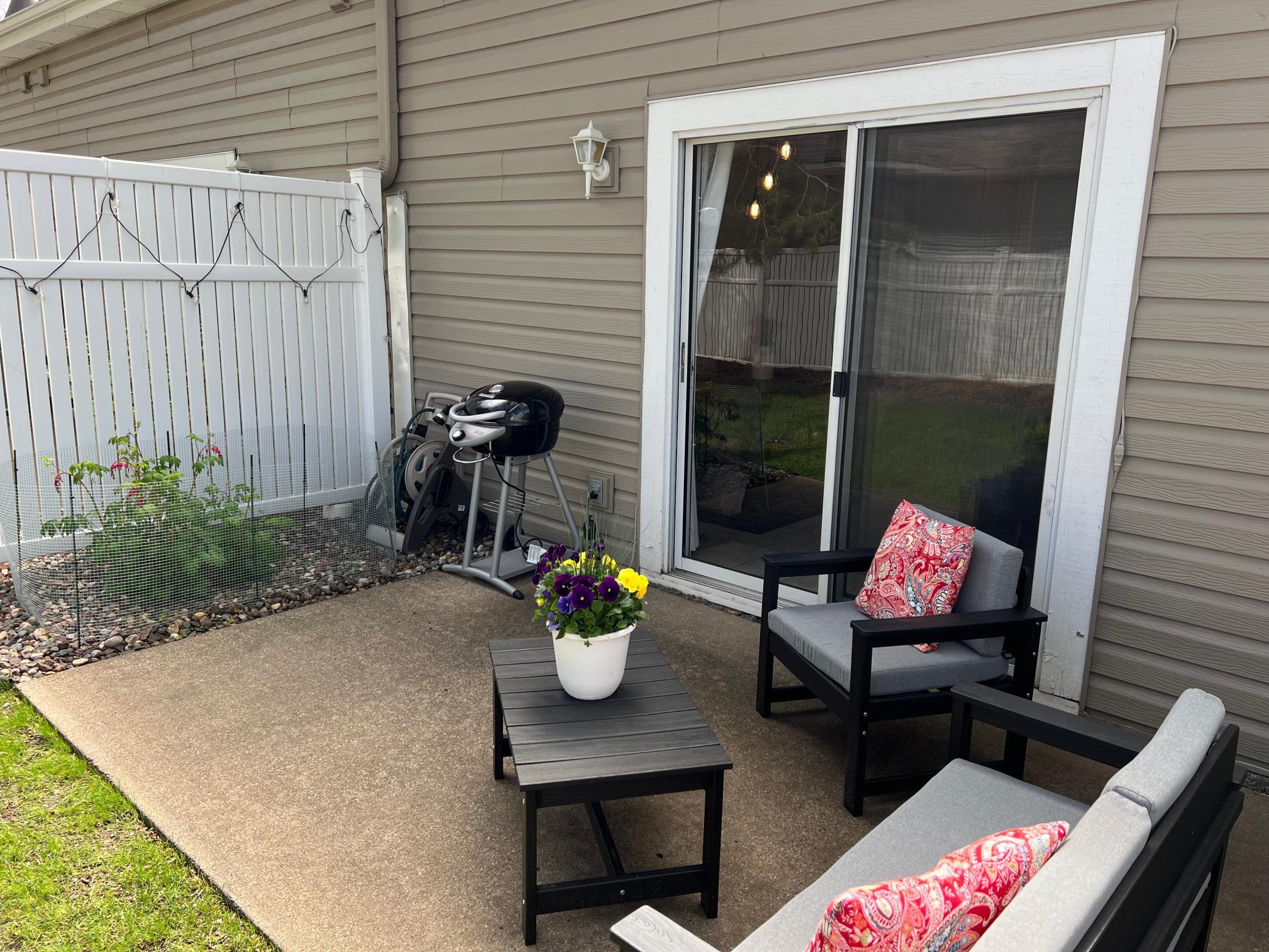 Peaceful Patio designed for enjoying coffee on quiet mornings and casual entertaining.