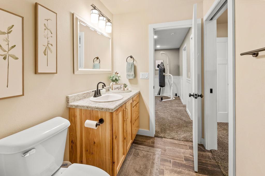Full Bath connects to Bdrm 5 and family room area