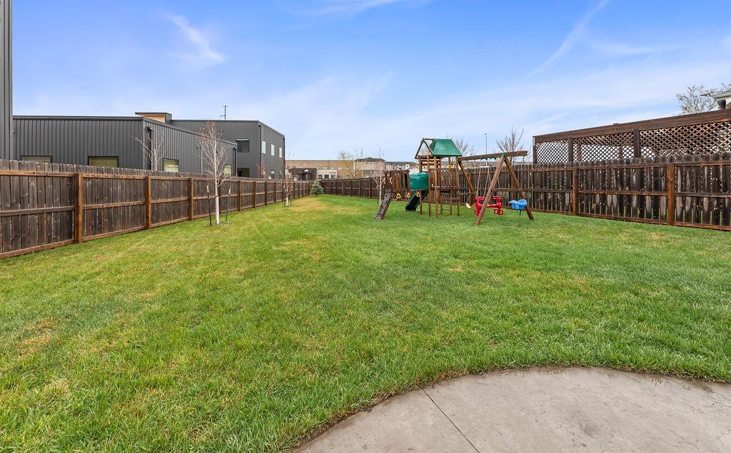 Fenced backyard