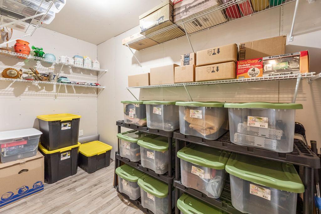 Storage Room. Clean, bright, finished.