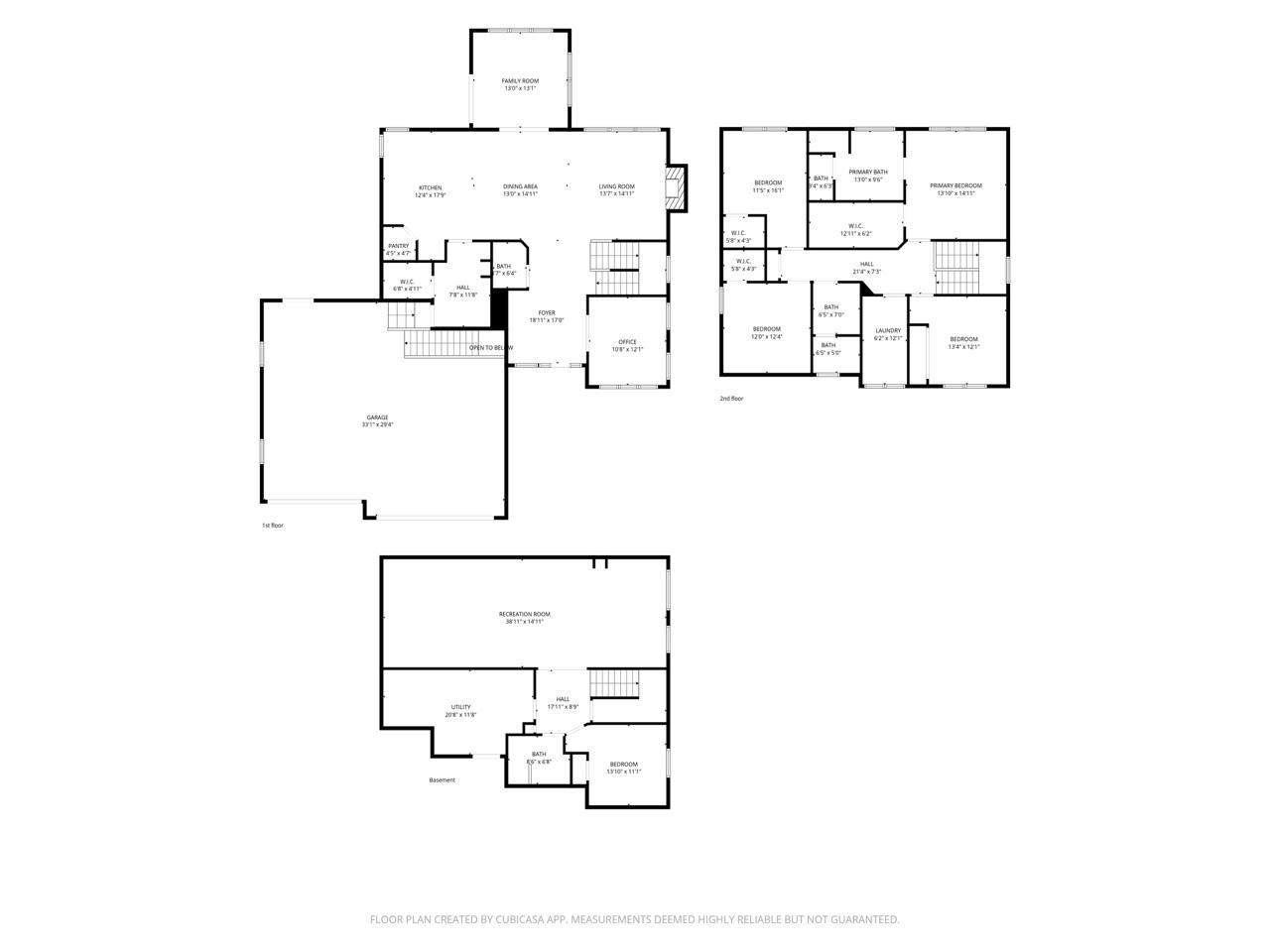 Floor plan, all levels
