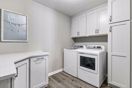 Upper level laundry with tons of storage space