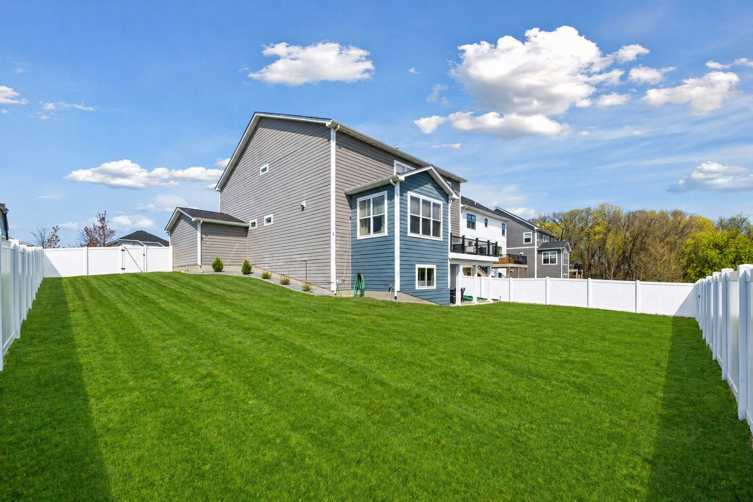 Large flat lot and new maintenance free privacy fence mane this home a standout