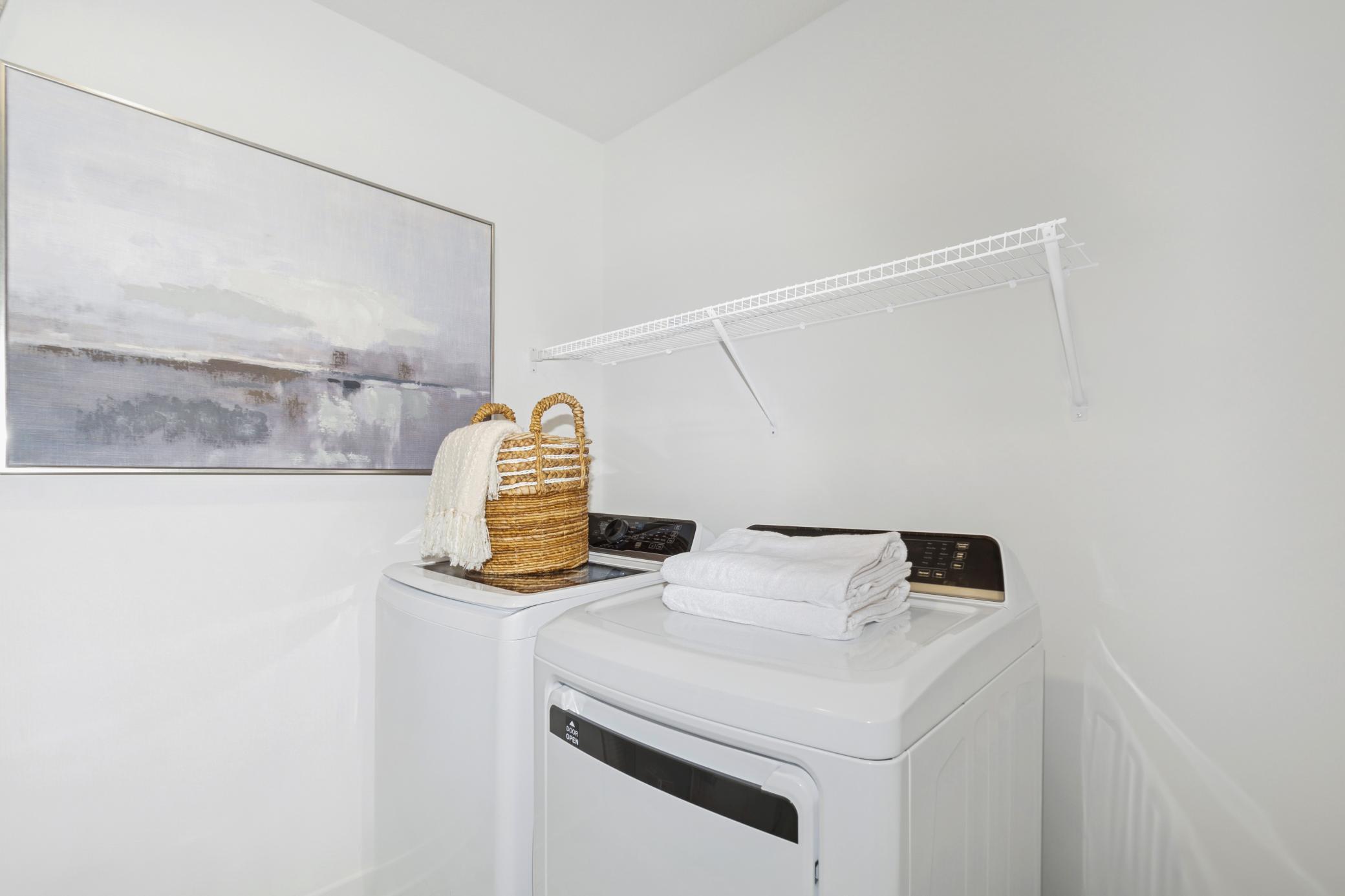 (Photo of model home, features will vary) Conveniently located upper level laundry!