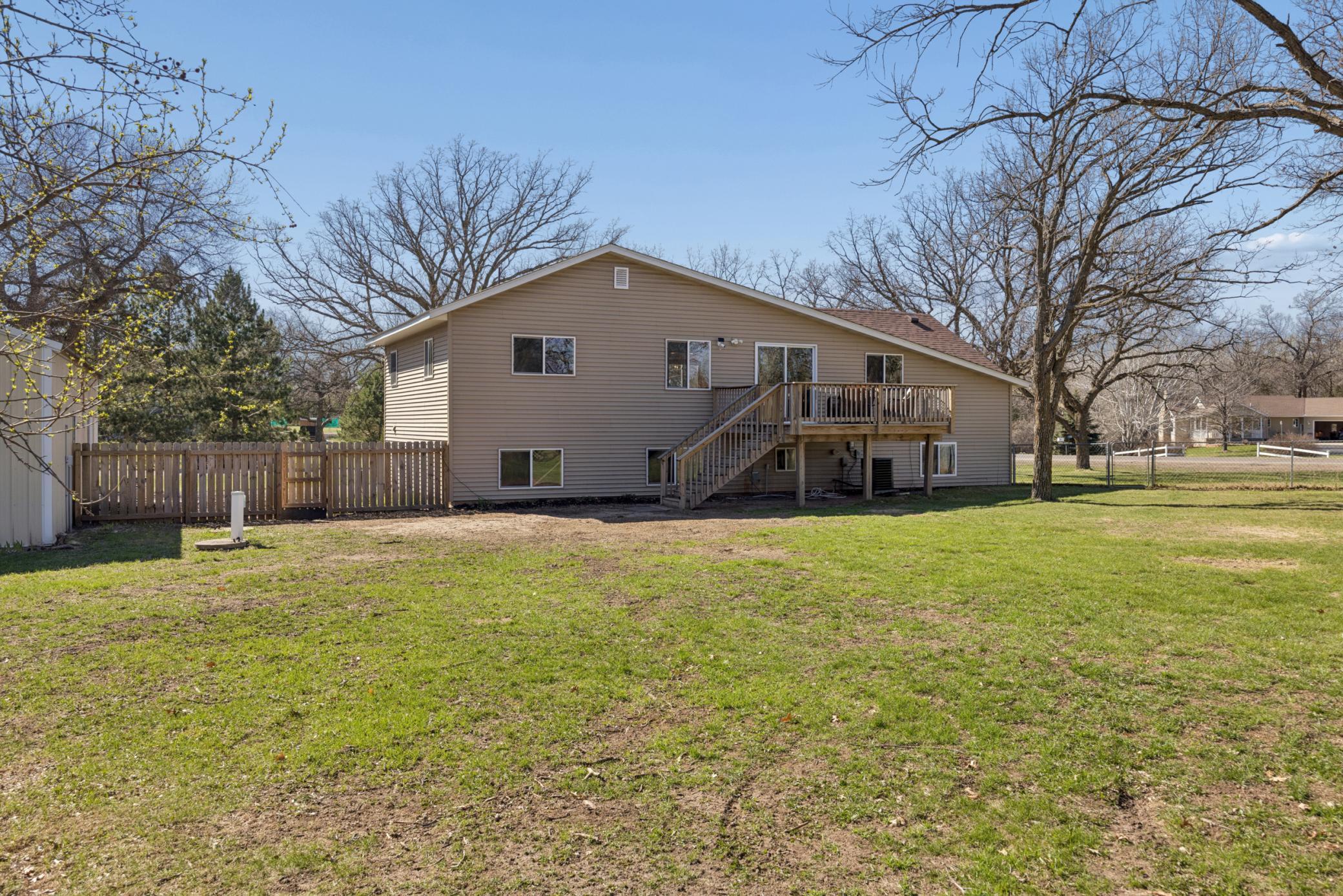 Rear view of home and deck...
