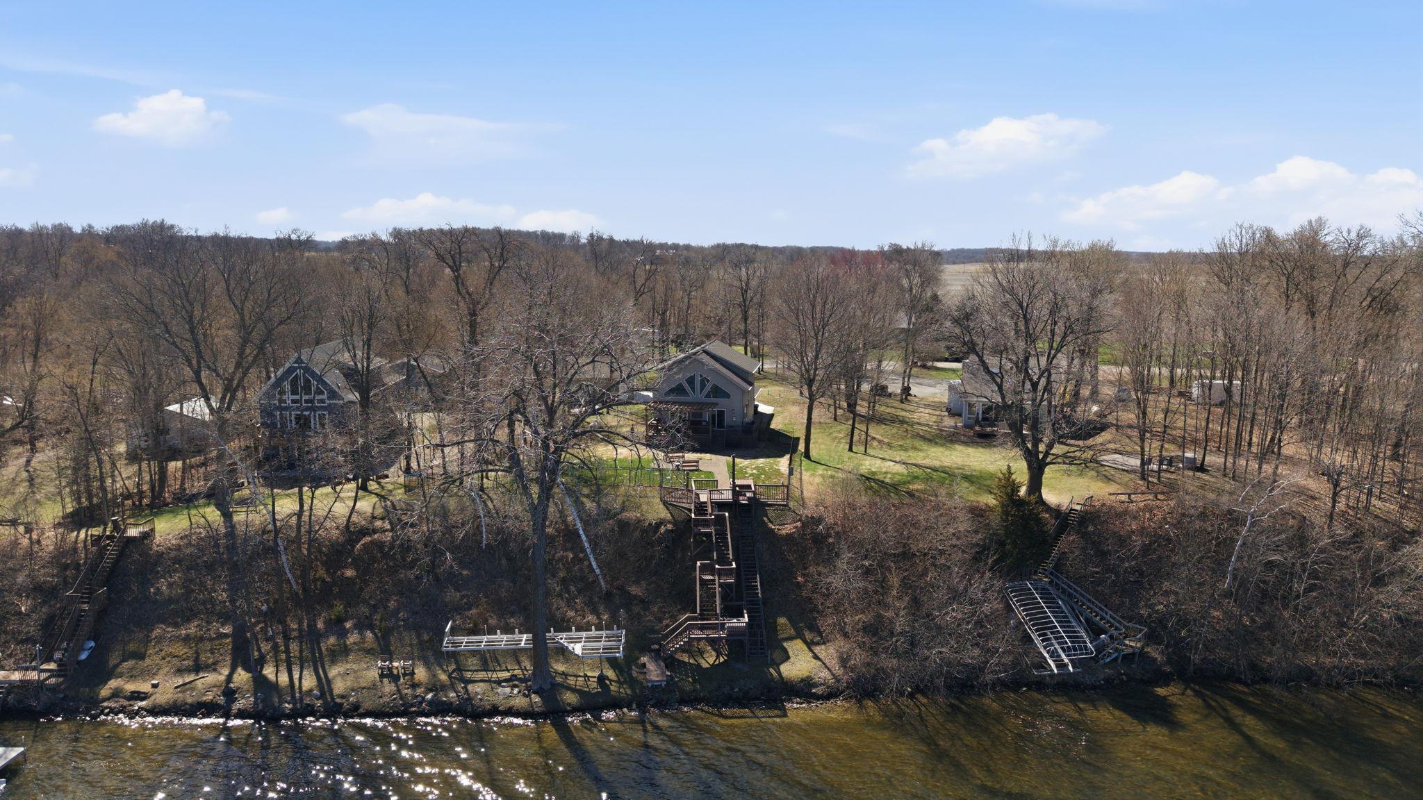 Steps and cart to the lake