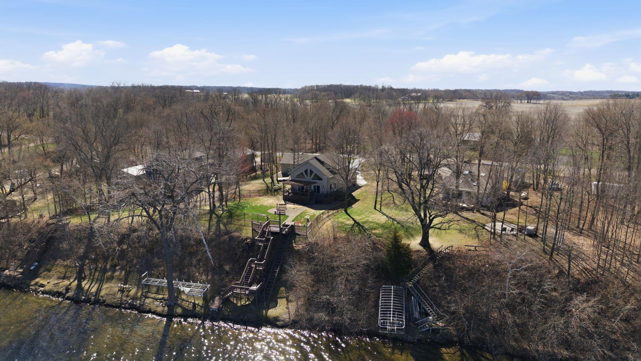 Steps and cart to the lake
