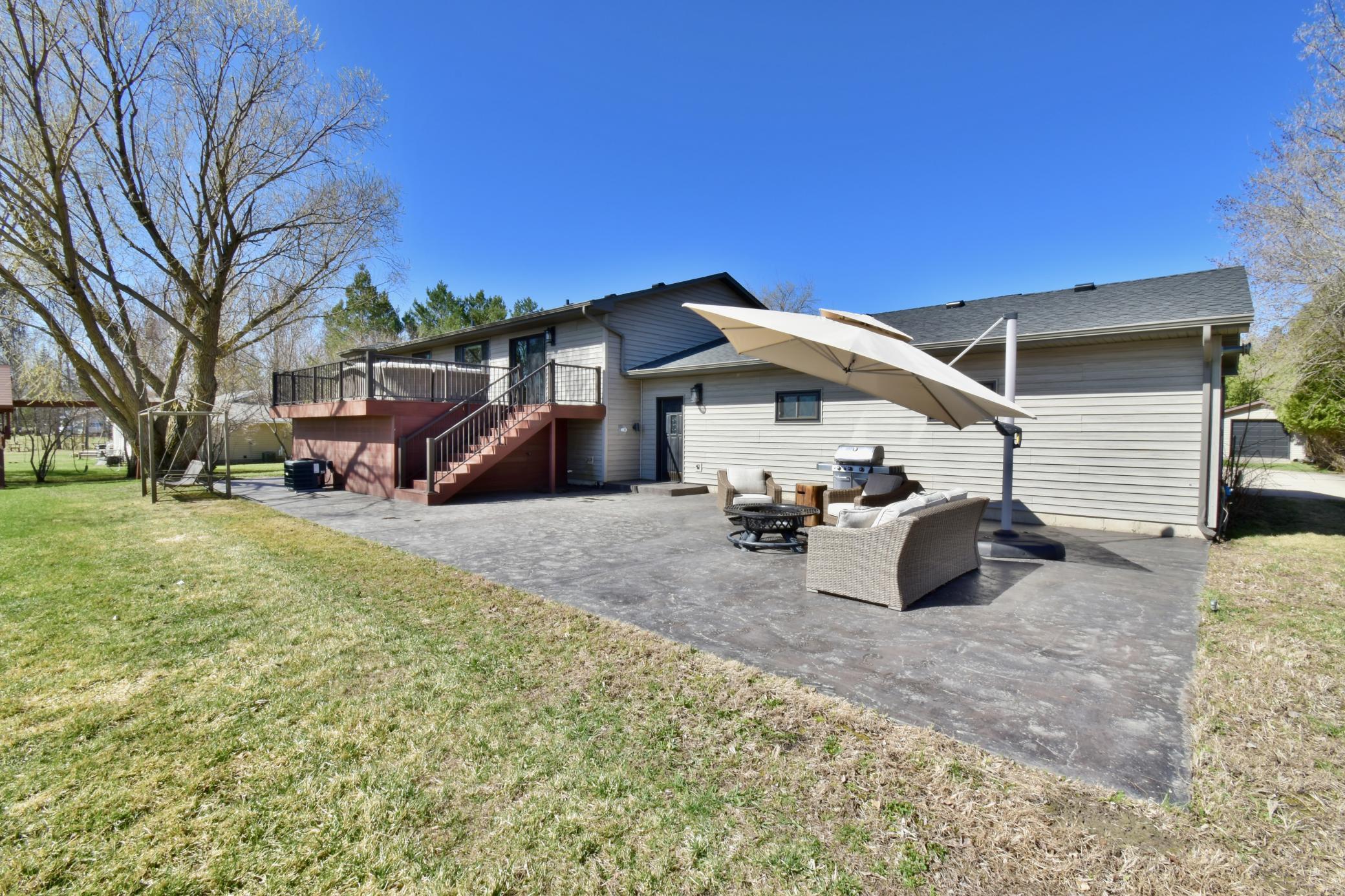 5123 Green Meadow Road SE Osakis, MN 56360 Lake side deck and patio, plus under deck storage, keeping the lake toys secure and dry.