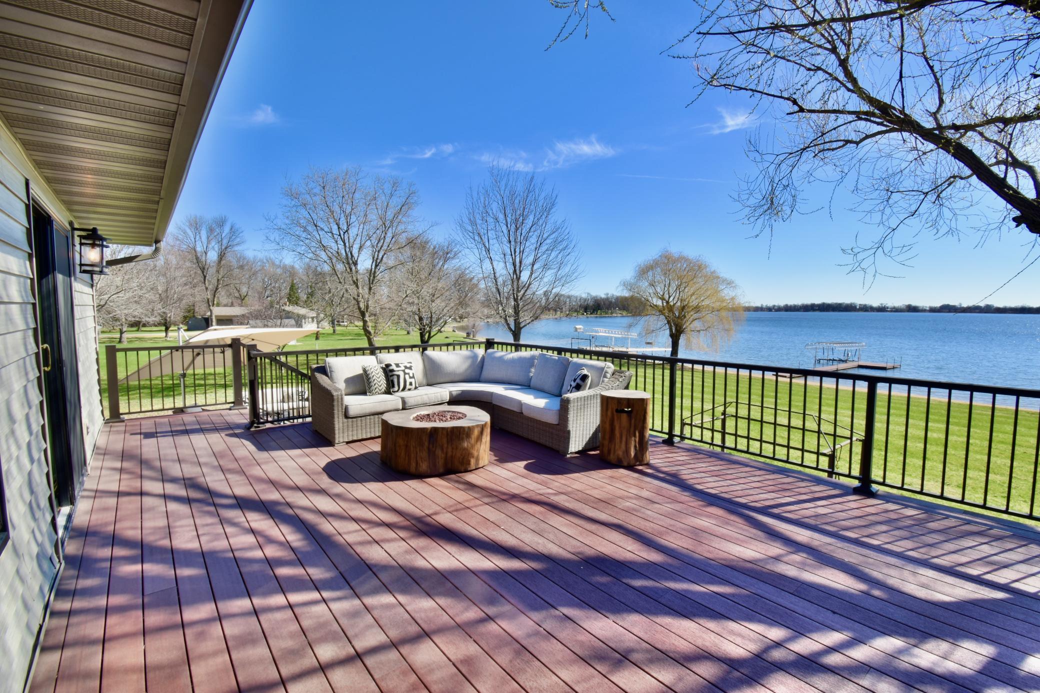 5123 Green Meadow Road SE Osakis, MN 56360 Peaceful view from the deck, made of manufactured decking for longevity and durability.
