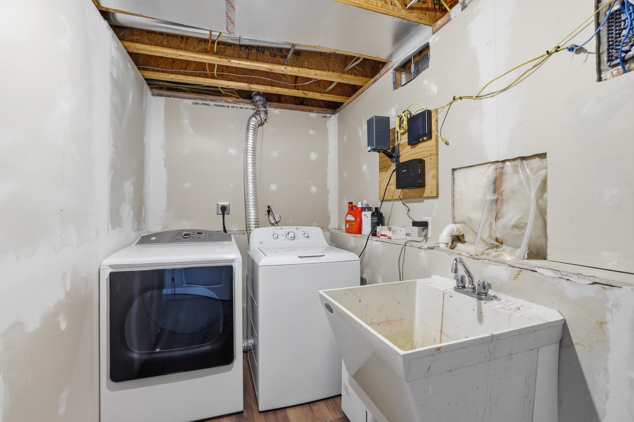 Lower level laundry room