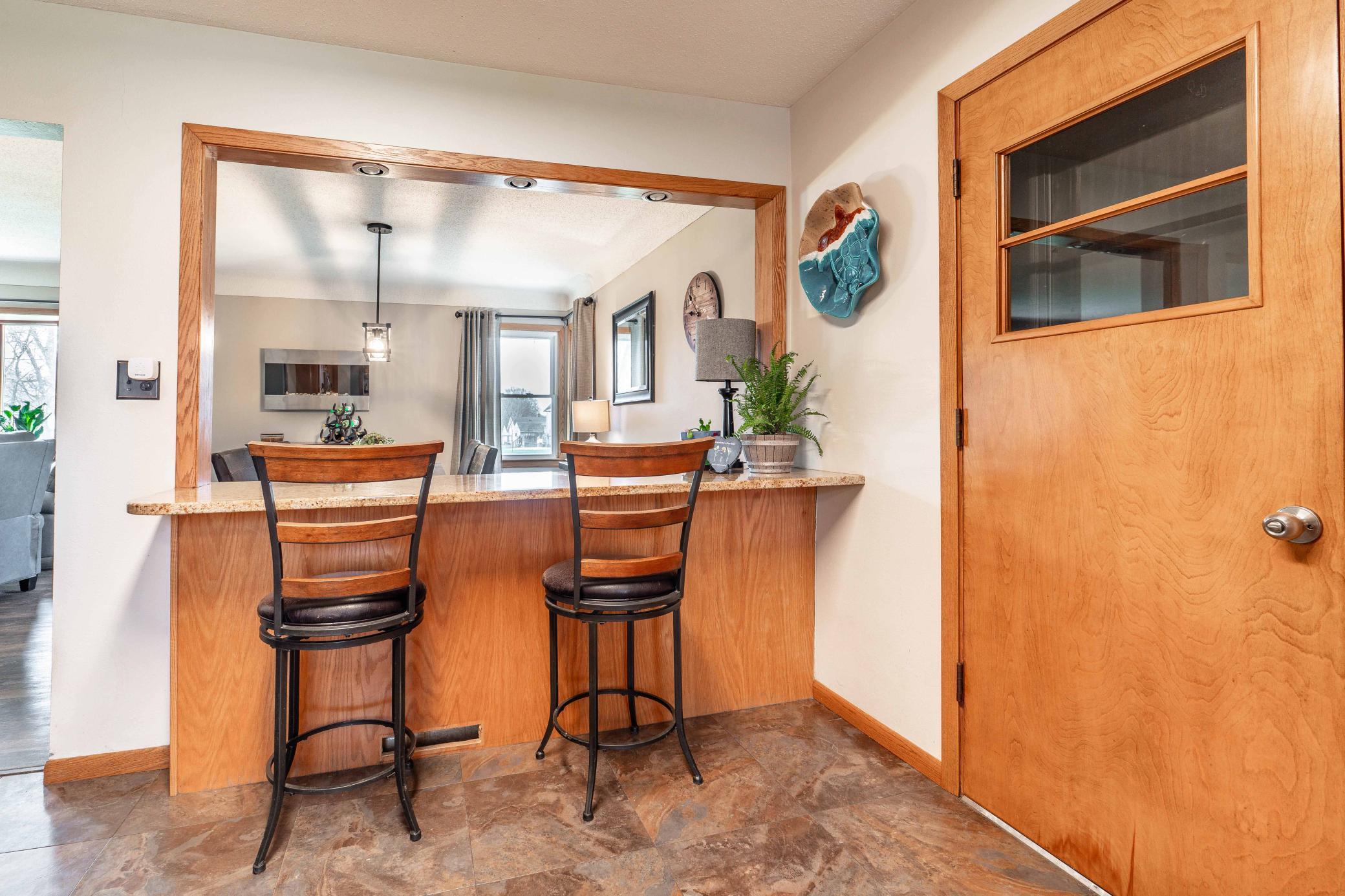 Kitchen Into Dining/Garage Door