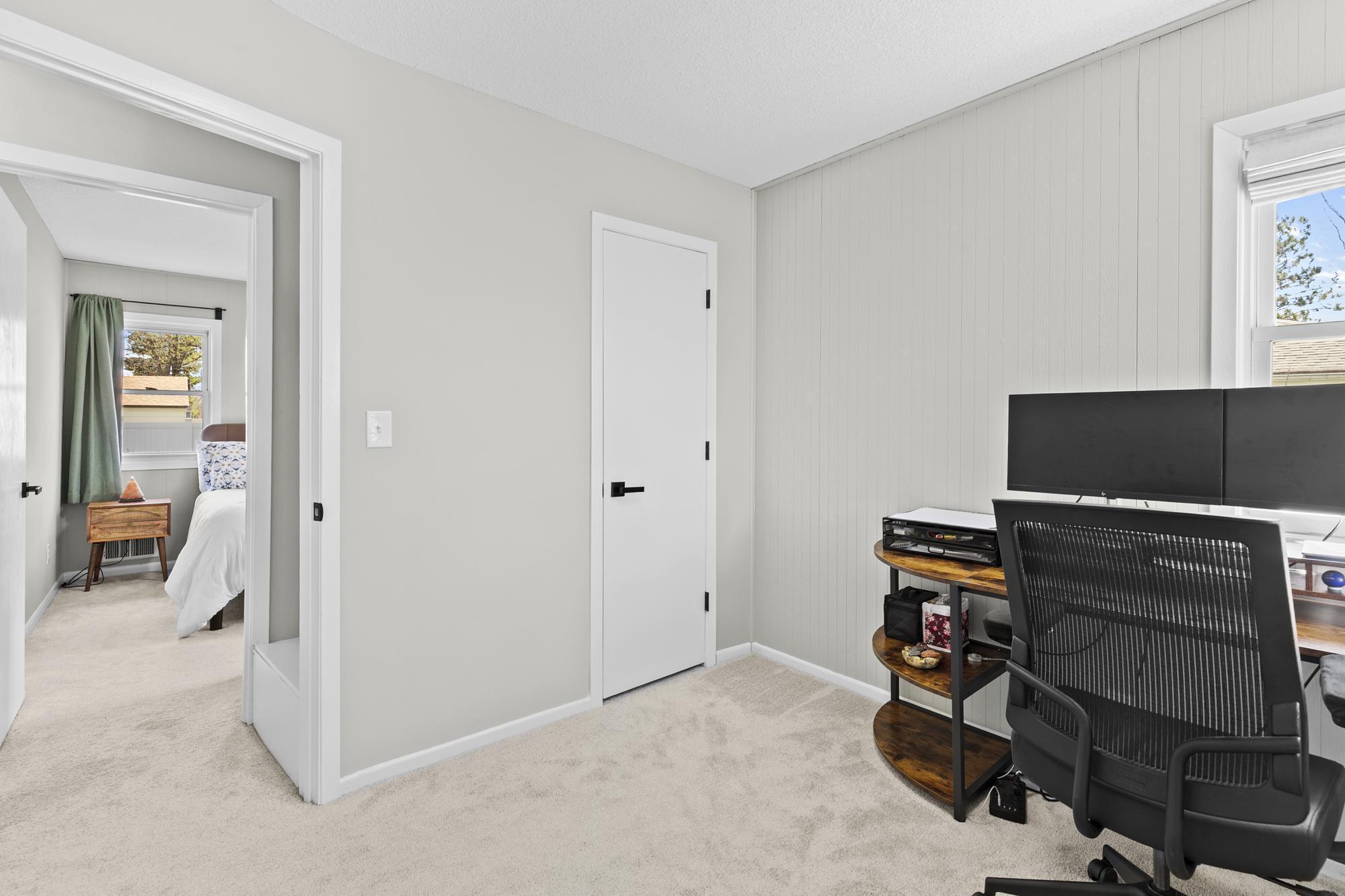 A great perspective showing the practical layout and ample storage available in this comfortable bedroom.