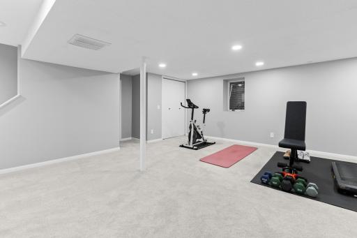 You will love the beautifully refinished basement space! It features brand new carpet, fresh sheetrock, and upgraded recessed lighting throughout.