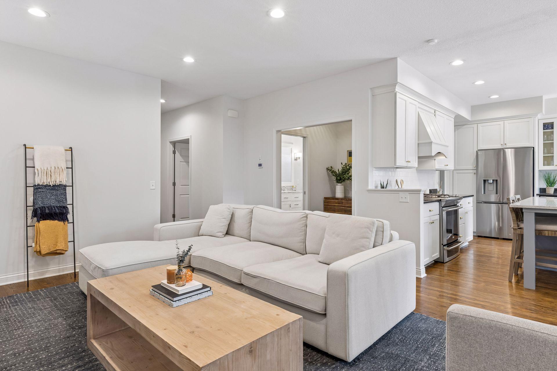 Convenient main floor, layout with the living room opening up to the kitchen and dining.