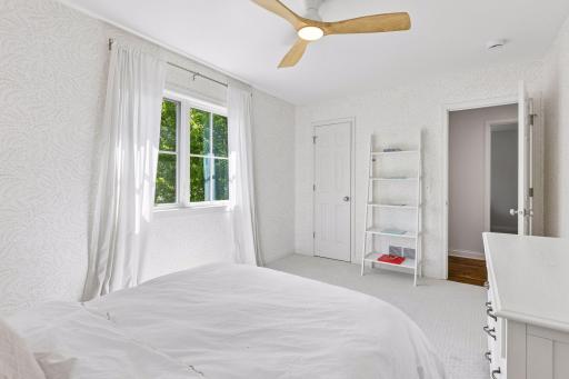 Brand new carpet and LED light with ceiling fan.