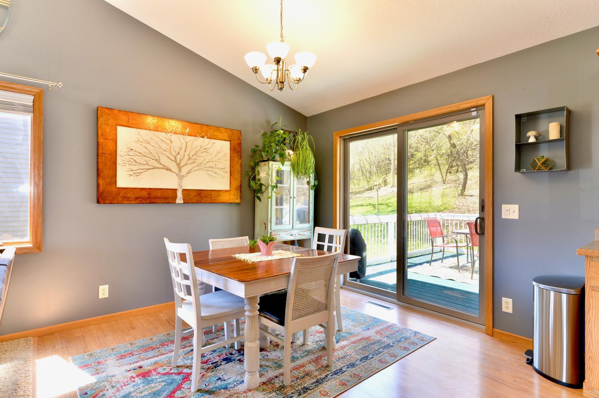 Informal dining is a part of the kitchen and living space