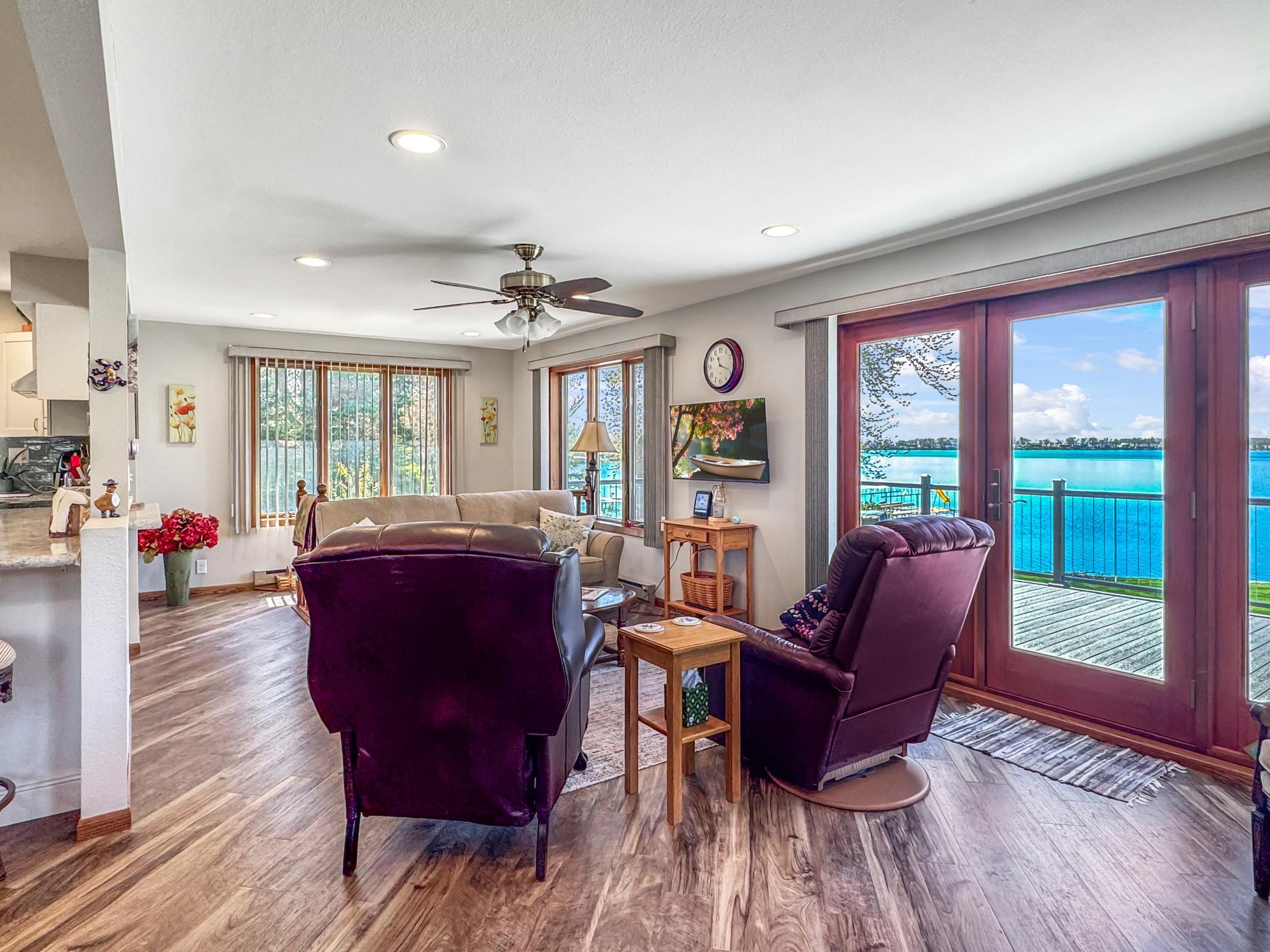 Living Room with panoramic views to the Lake