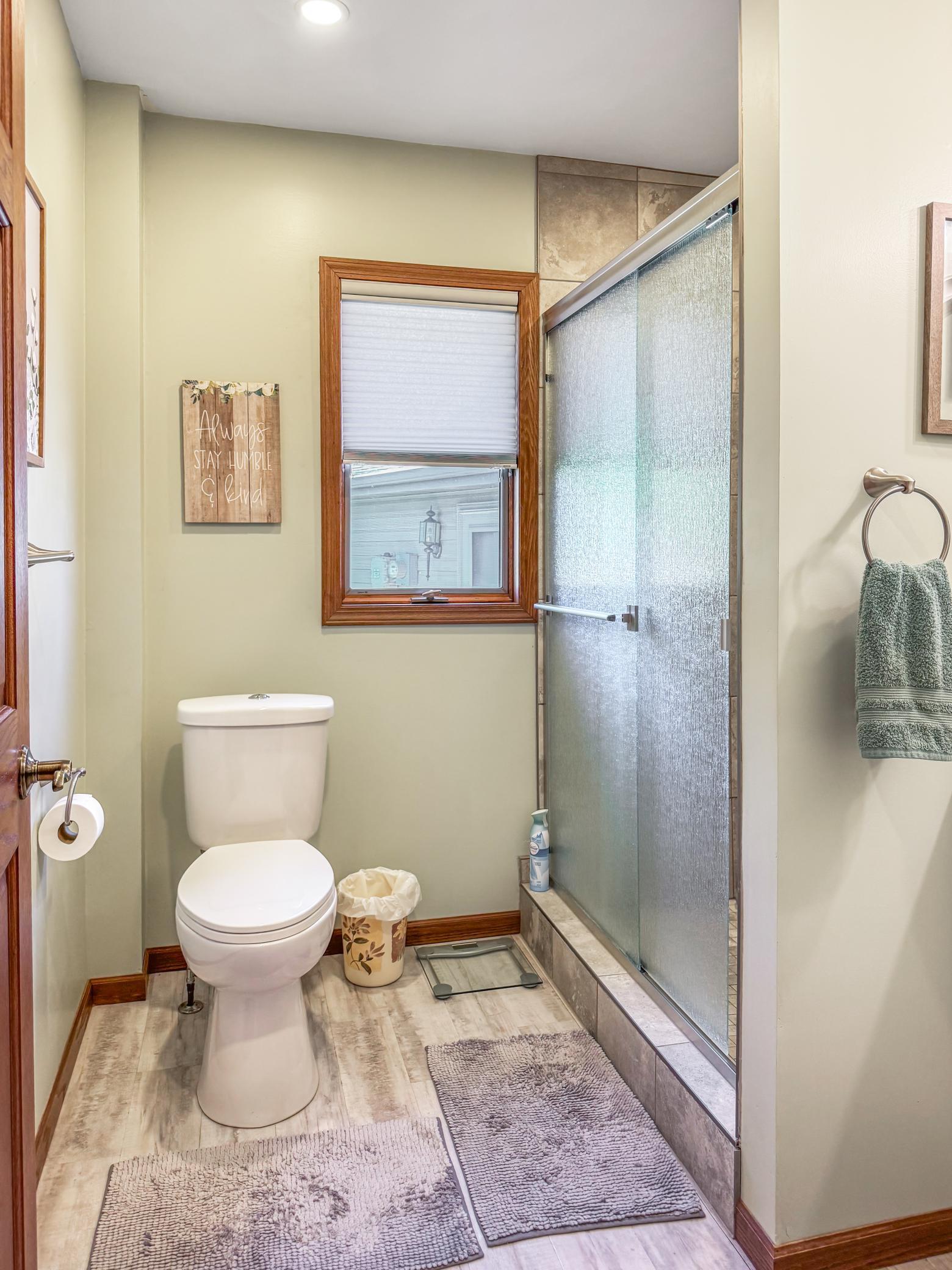 Main Floor Bathroom with tile back splash