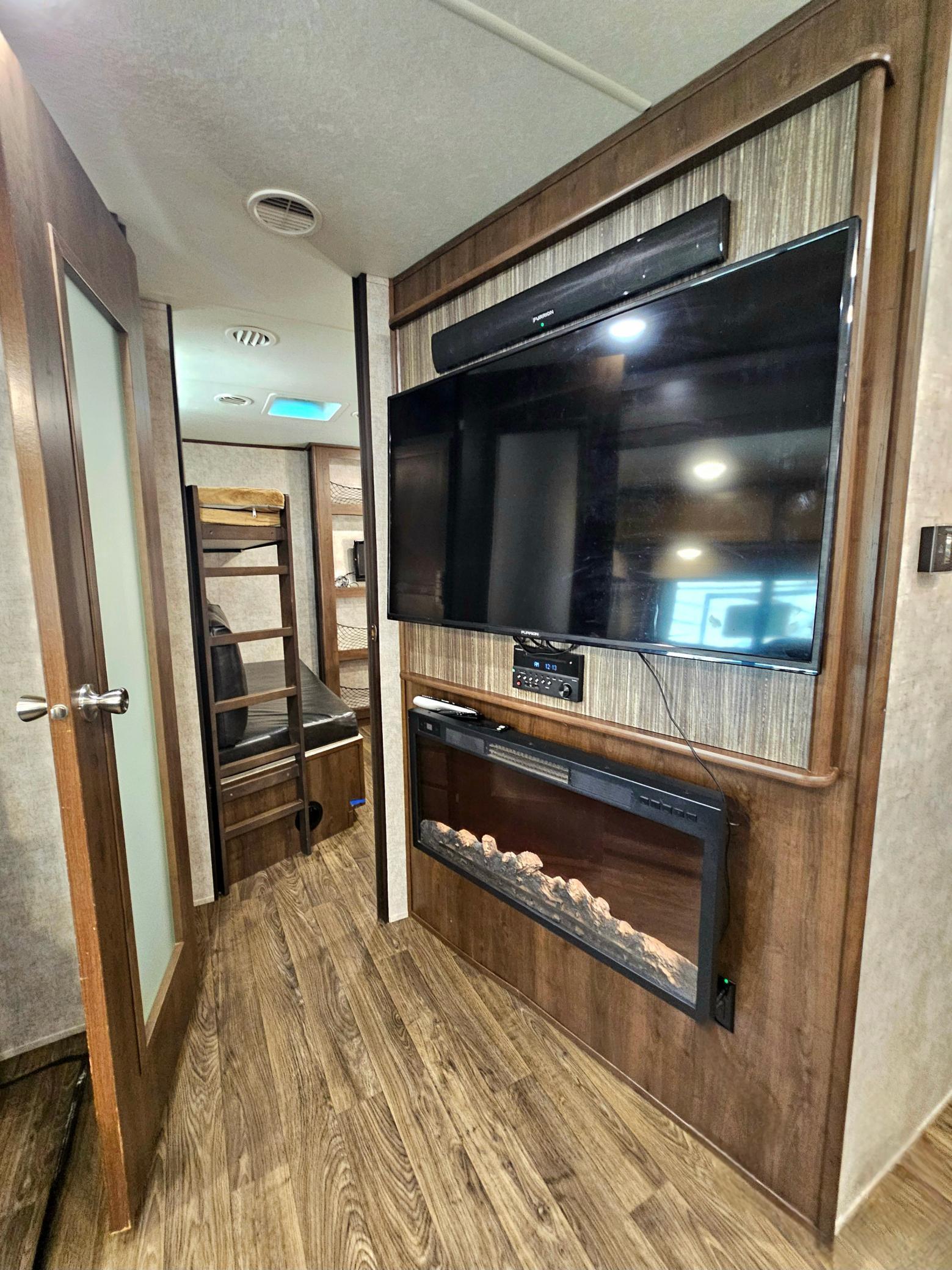 Television and electric fireplace