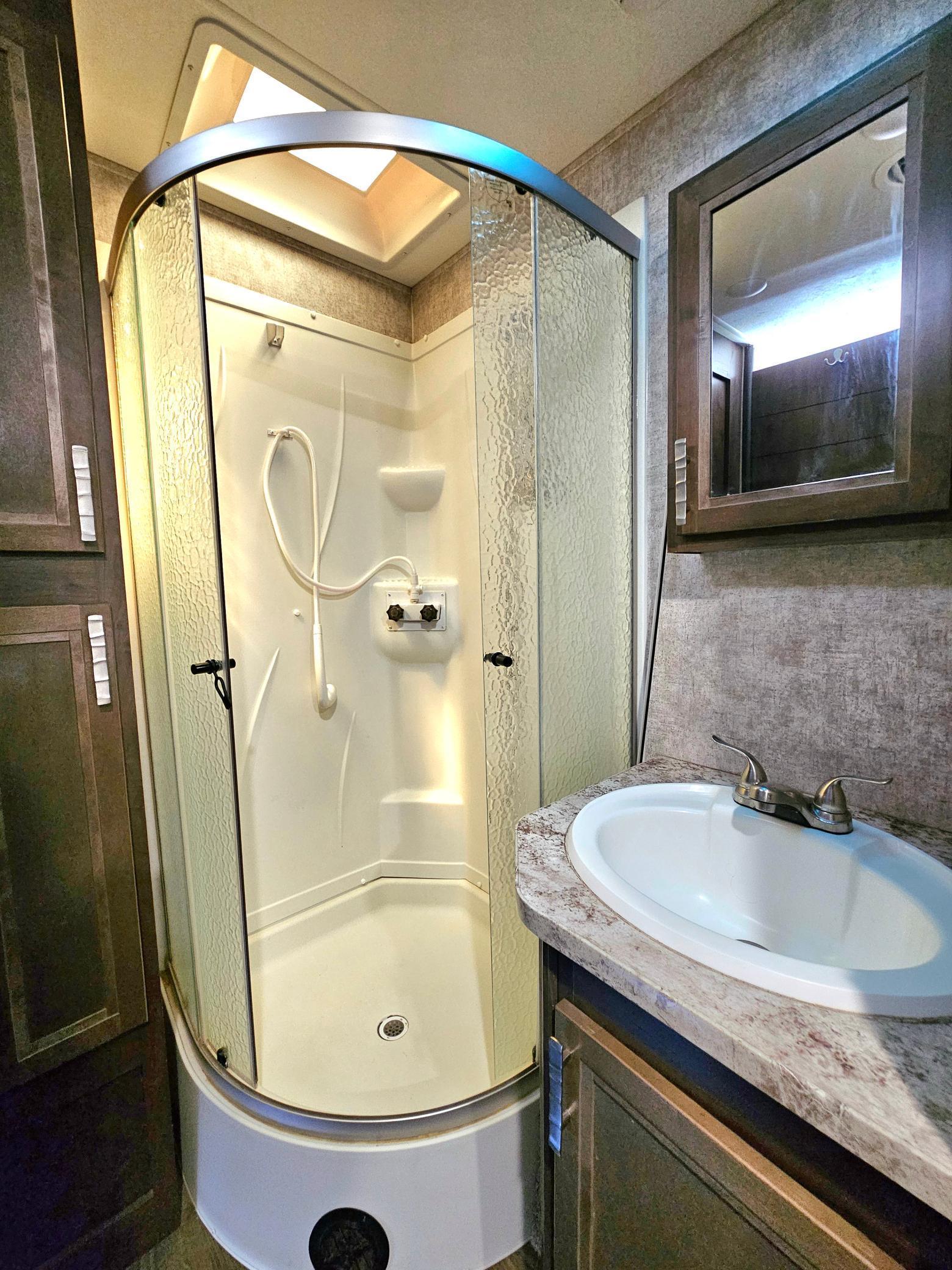 Shower in primary bathroom