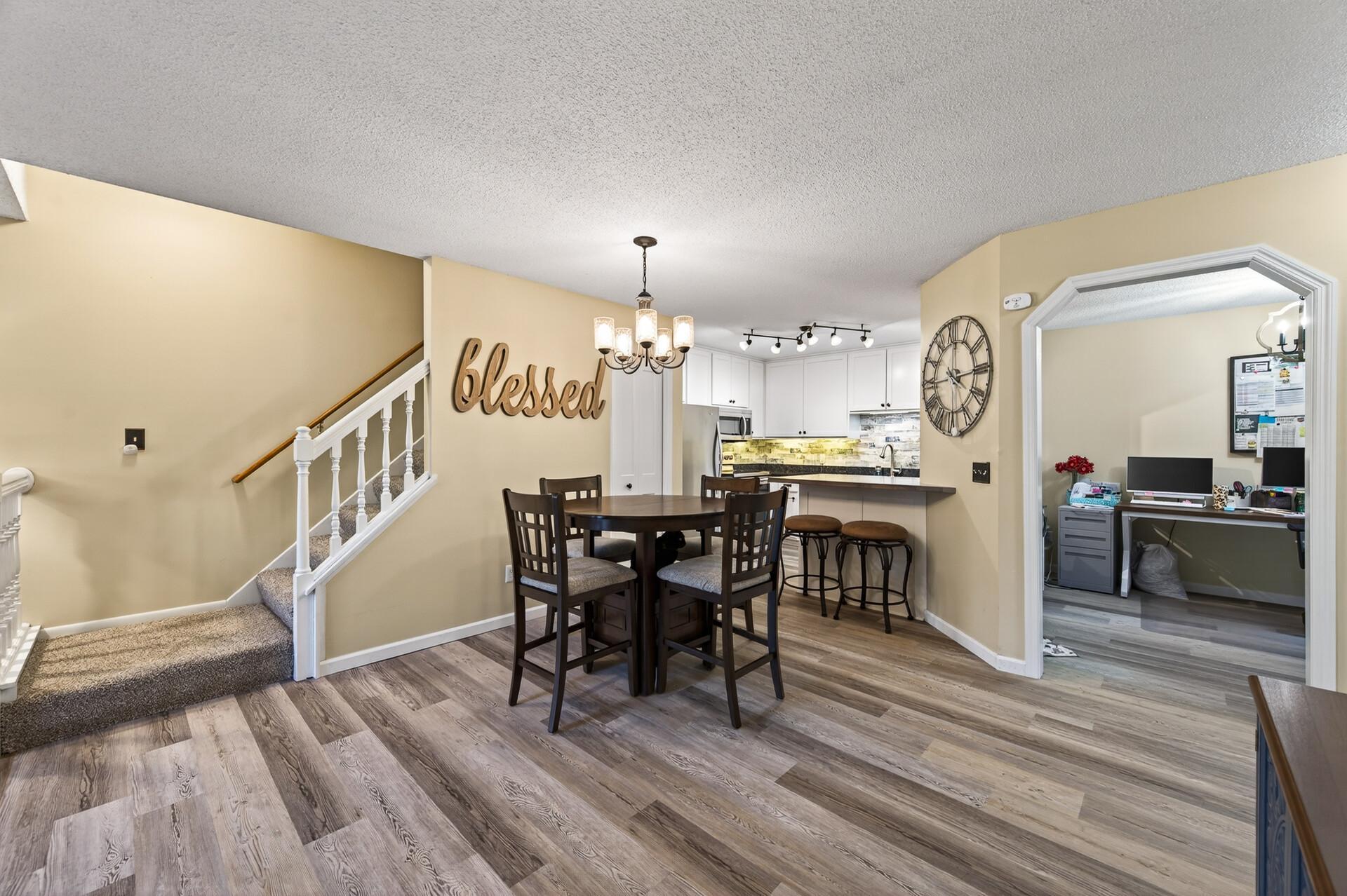 Beautiful LVT flooring through out the main floor.