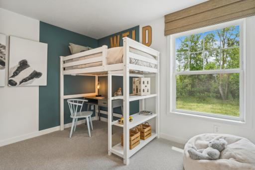 (Photo of model home, finishes will vary) There are three secondary bedrooms on the second floor, offering household members privacy and space to rest.