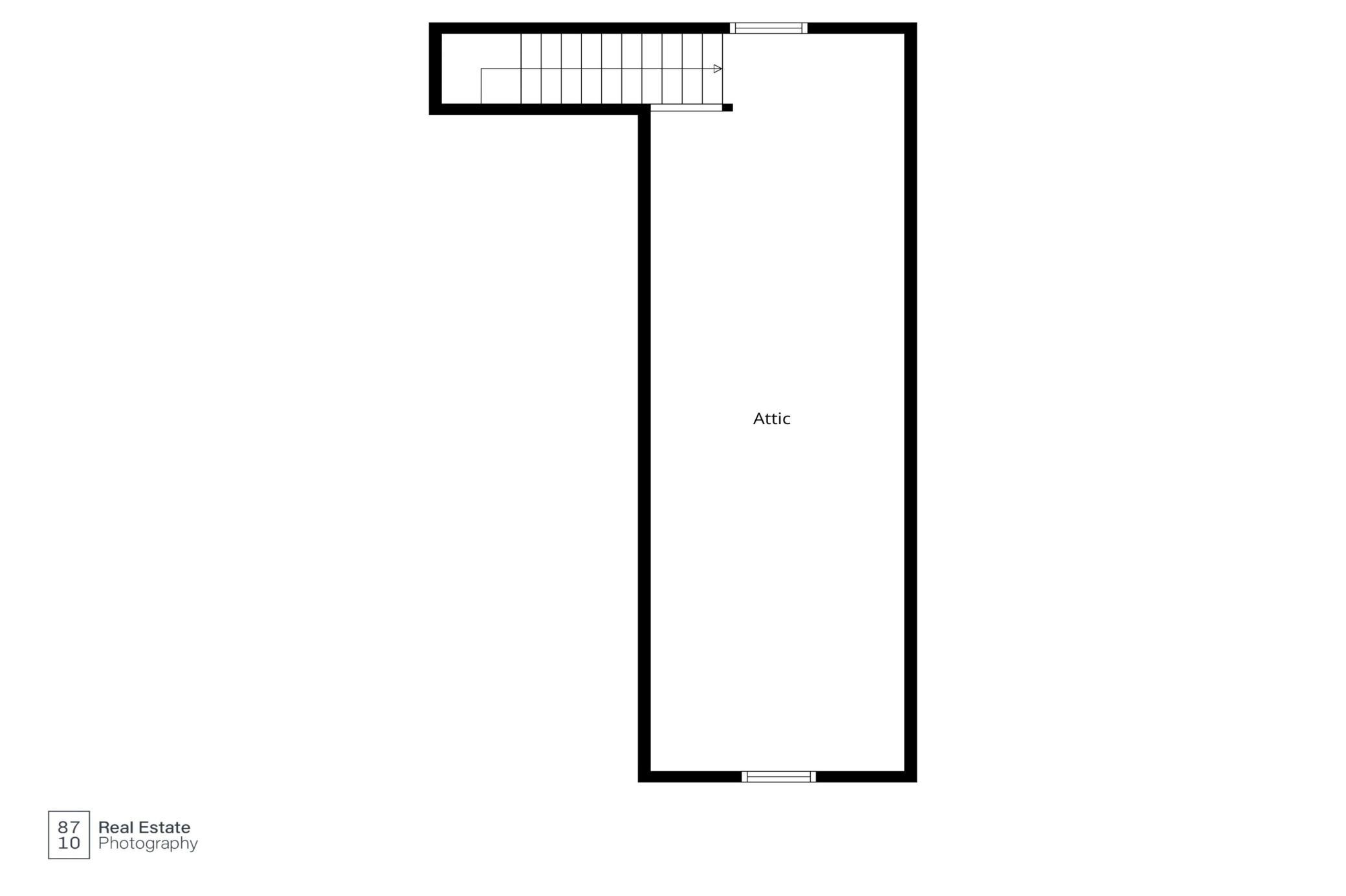 Loft area above detached garage floor plan.