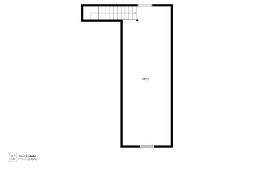 Loft area above detached garage floor plan.