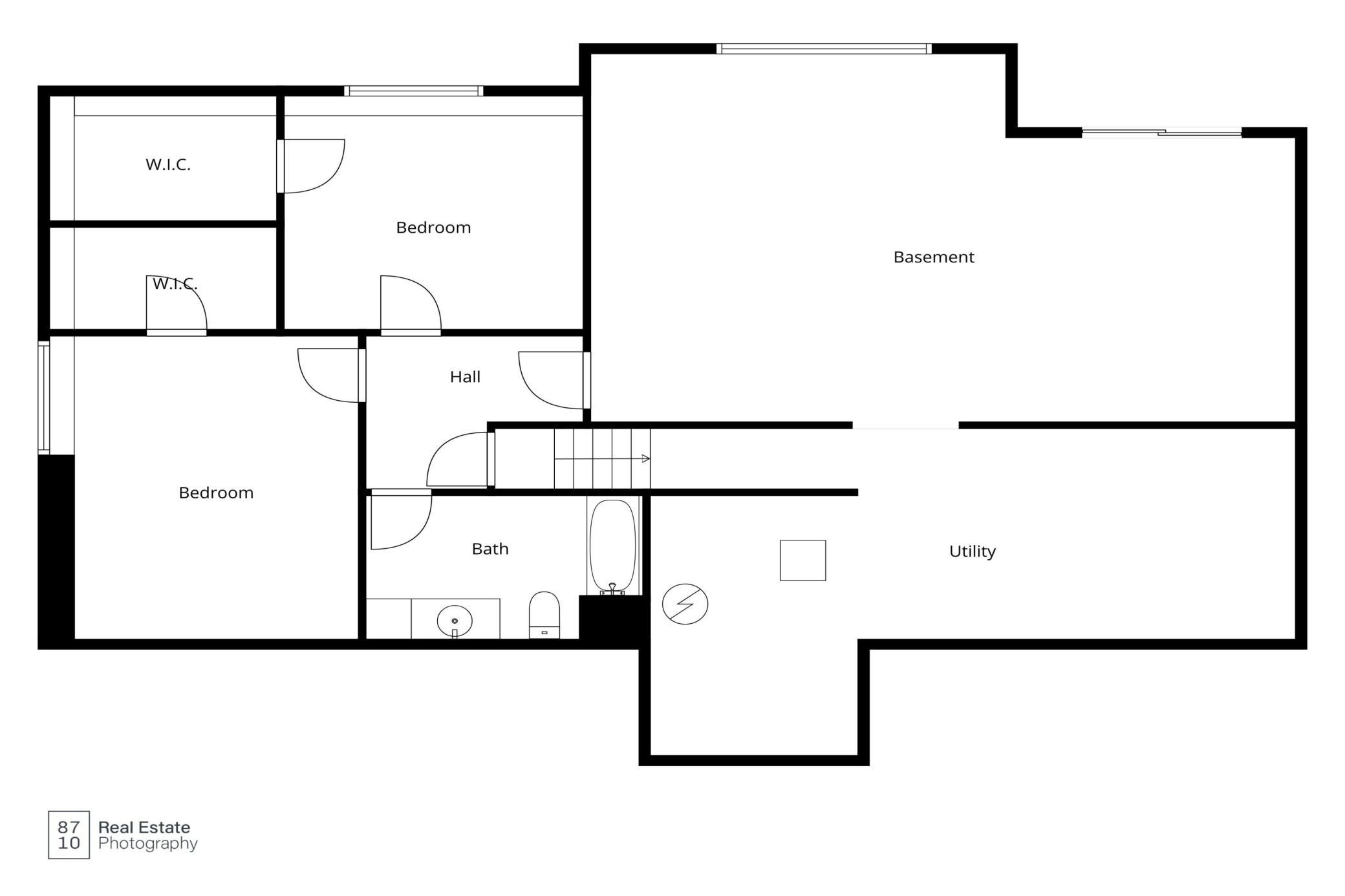Lower level floor plan.