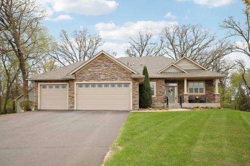 This walkout rambler features a stunning stone front.