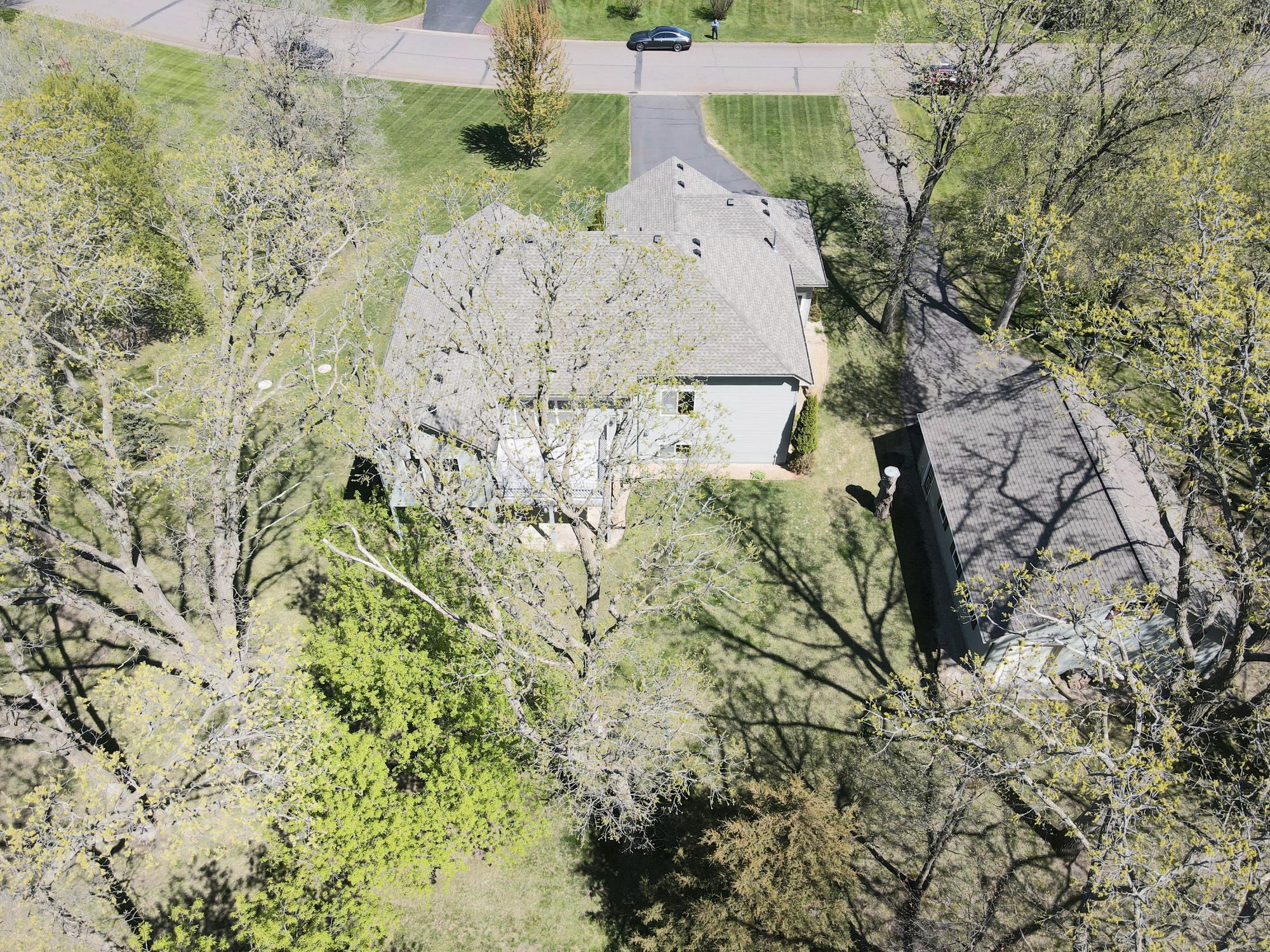 Drone photo from the rear of home.